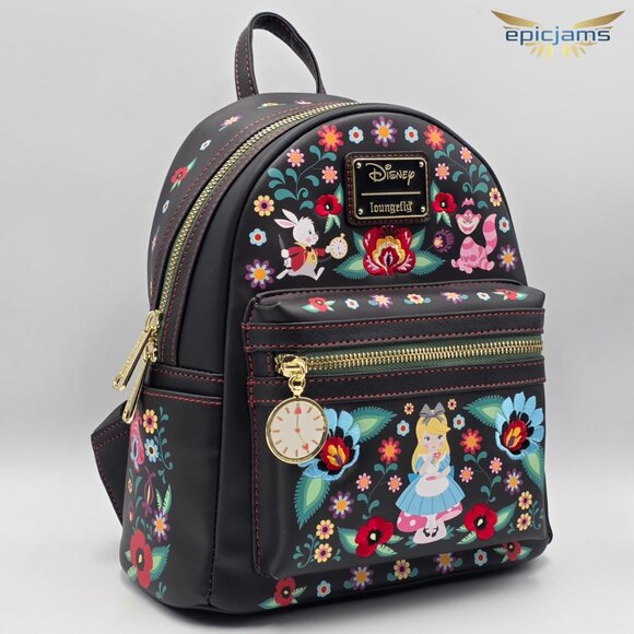 Loungefly Disney Alice in Wonderland Characters Floral Folk Mini Backpack New main image 5
